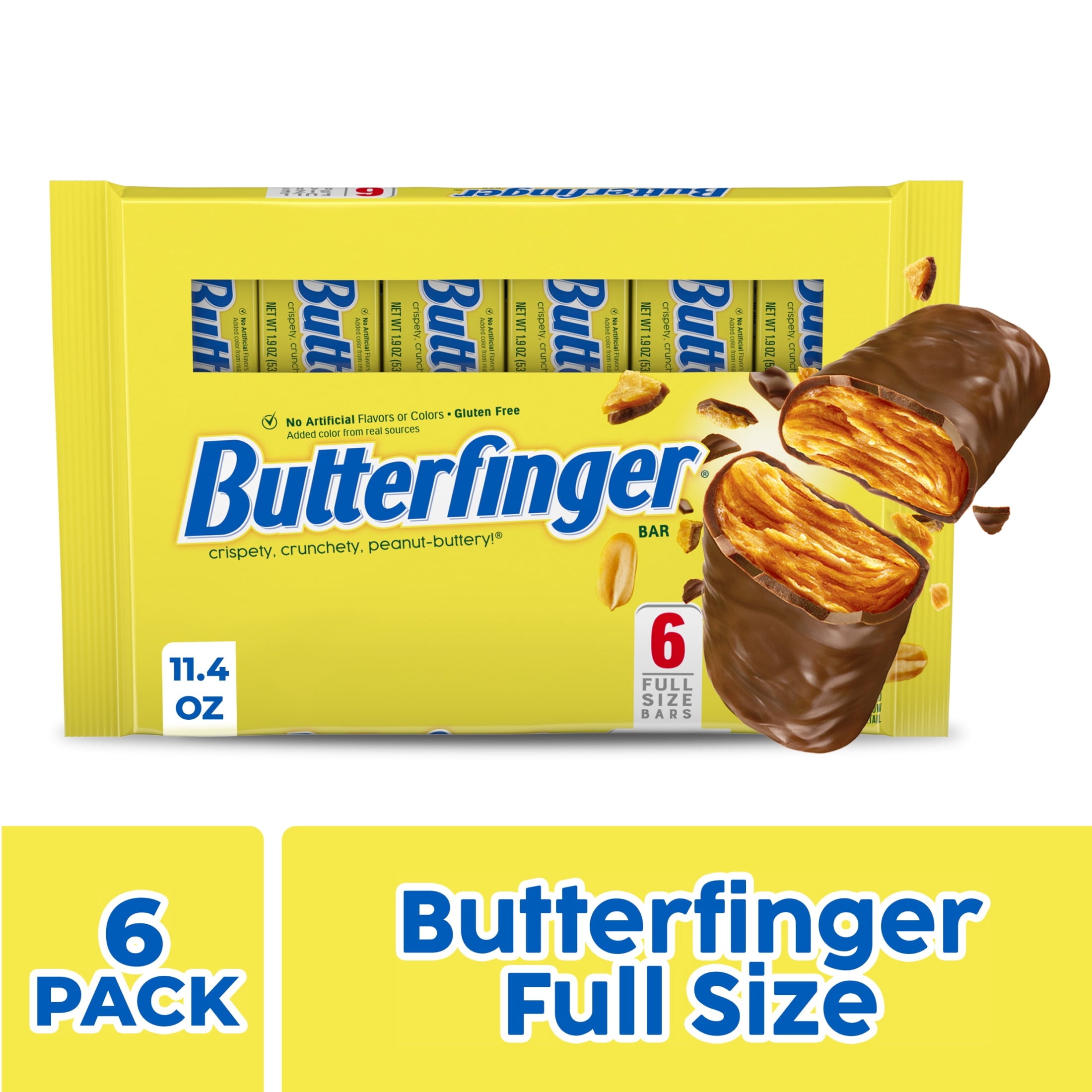 Butterfinger Full Size Candy Bar, 6 Count, 1.9 oz