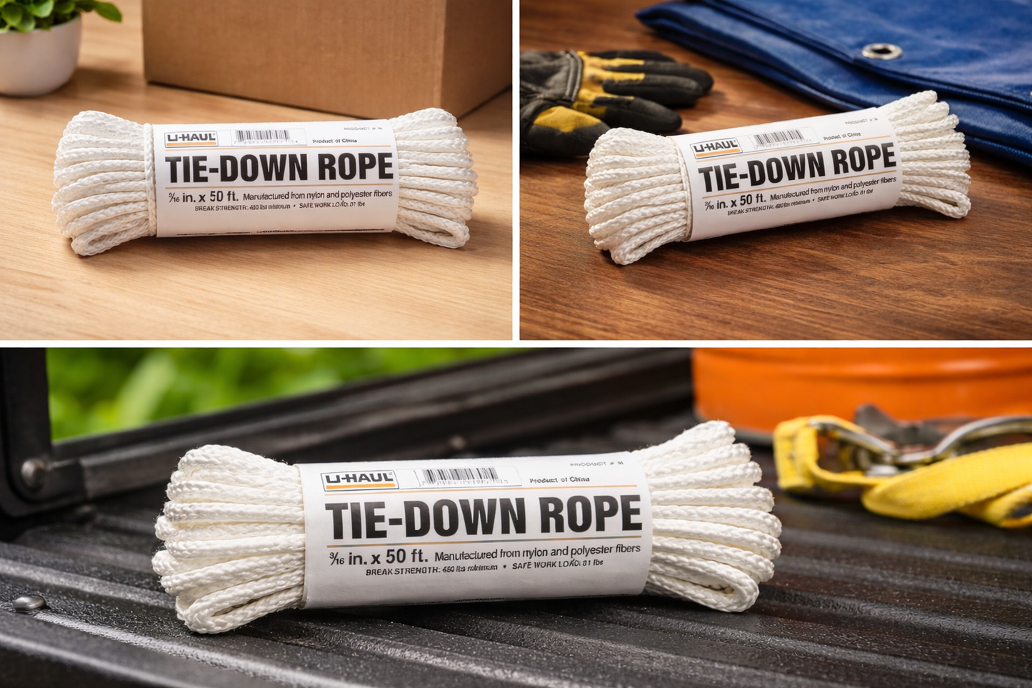 Nylon Tie-Down Rope (81-lb Workload) - 50 ft | Pack of 2