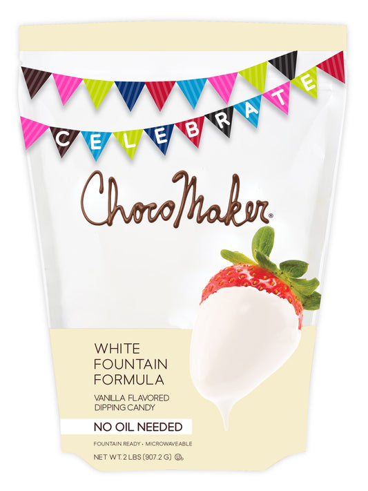 ChocoMaker White Vanilla Fondue Dipping Chocolate, Gluten and Wheat Free, Contains Milk and Soy