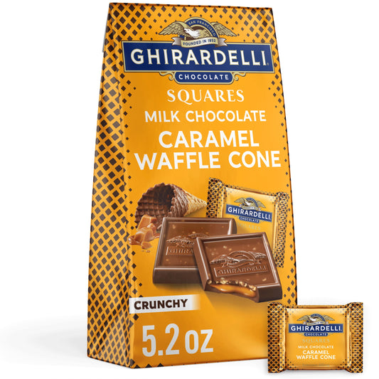 GHIRARDELLI Milk Chocolate Candy SQUARES with Caramel Waffle Cone Fill