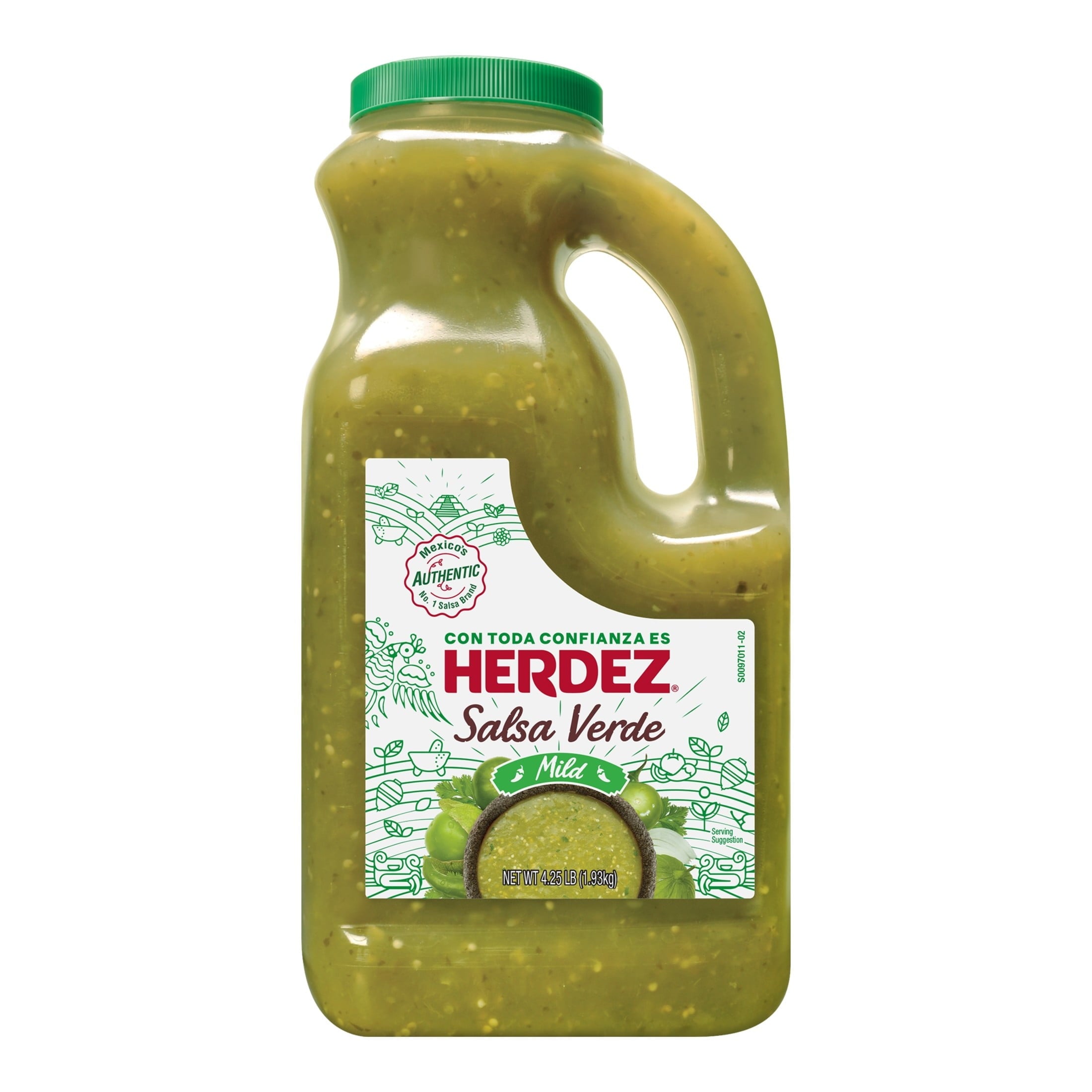 HERDEZ Salsa Verde Mild, Tortilla Chip Dip, Shelf Stable, Large 68 oz