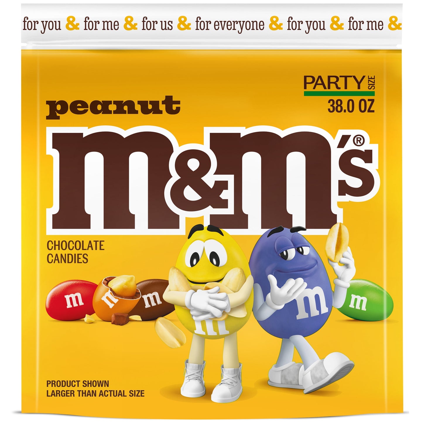 M&M's Peanut Milk Chocolate Candy, Family Size - 18.08 oz Bulk Bag