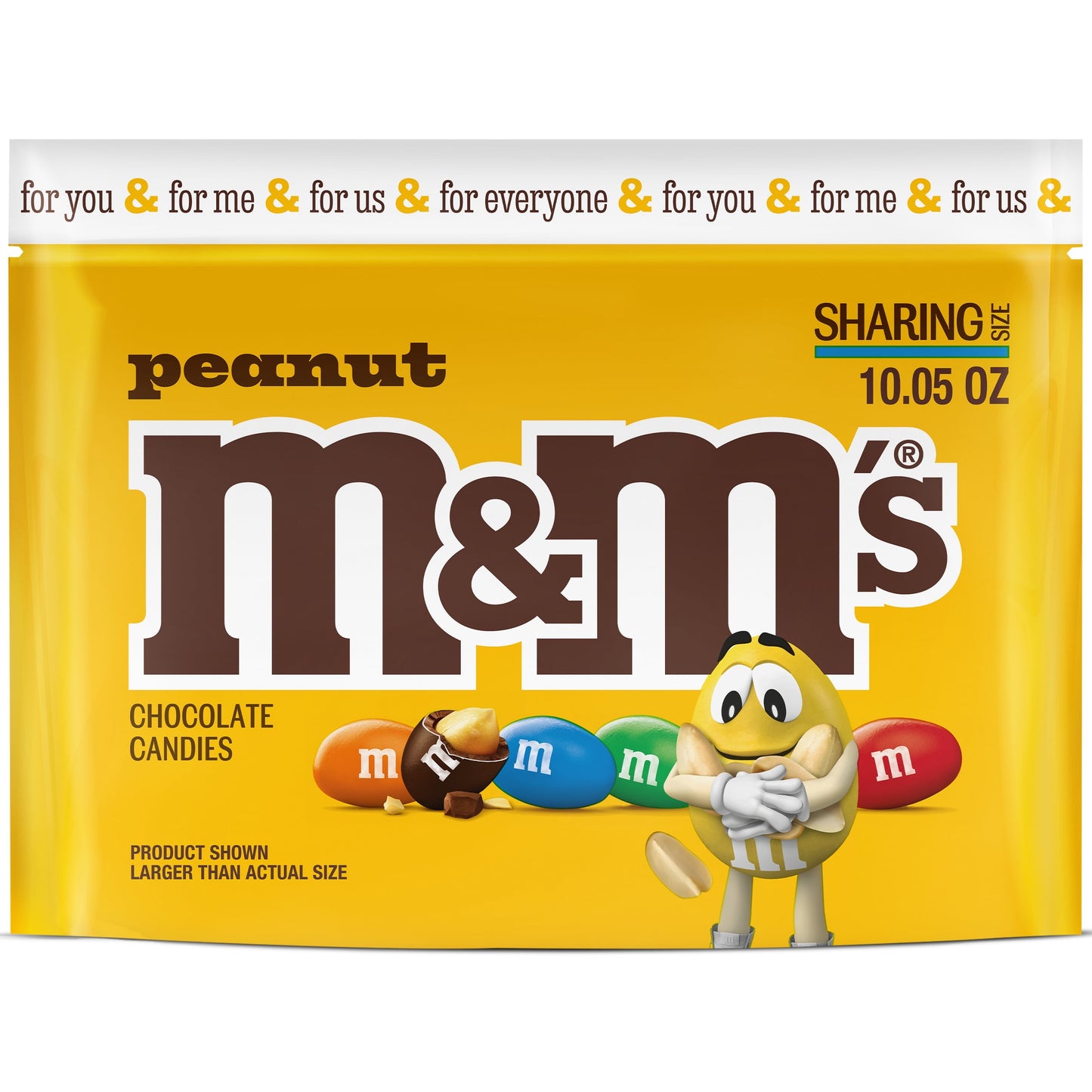 M&M's Peanut Milk Chocolate Candy, Family Size - 18.08 oz Bulk Bag