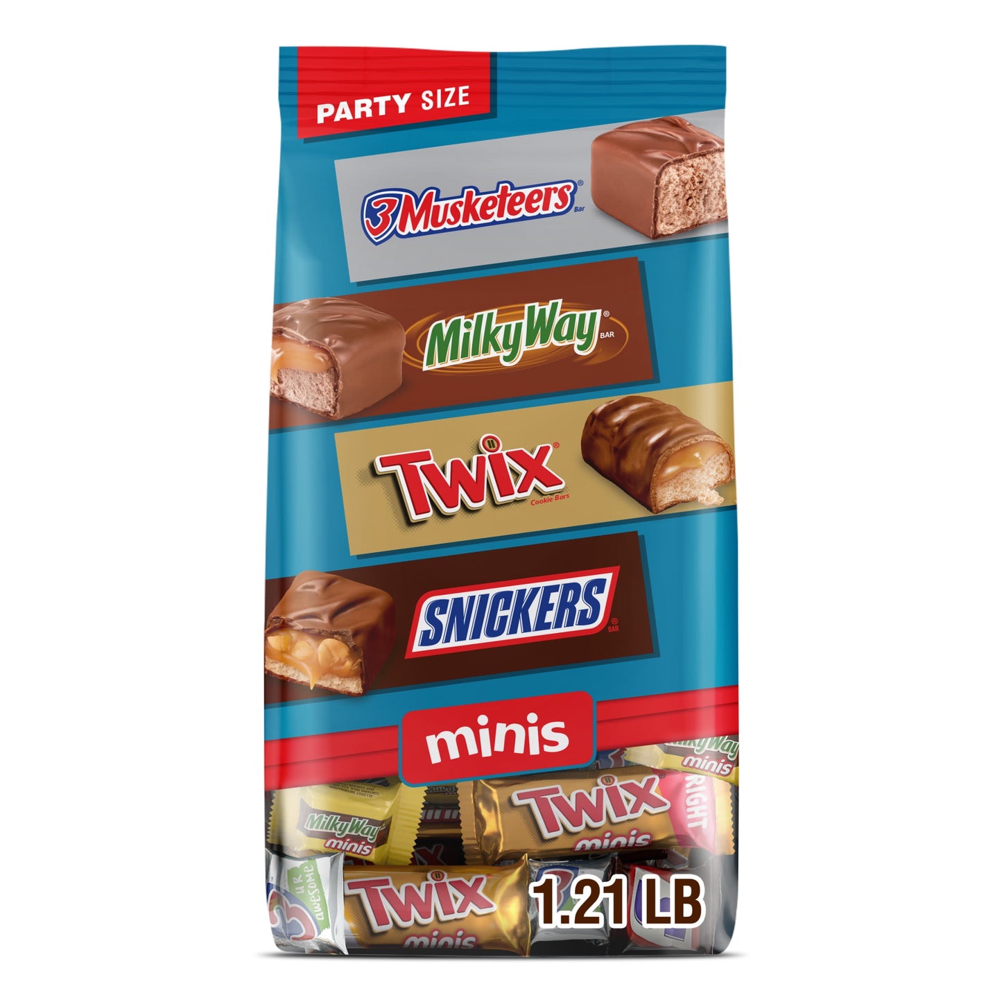 Mars Mixed Snickers, Twix, Milky Way, & 3 Musketeers Minis Chocolate Bars