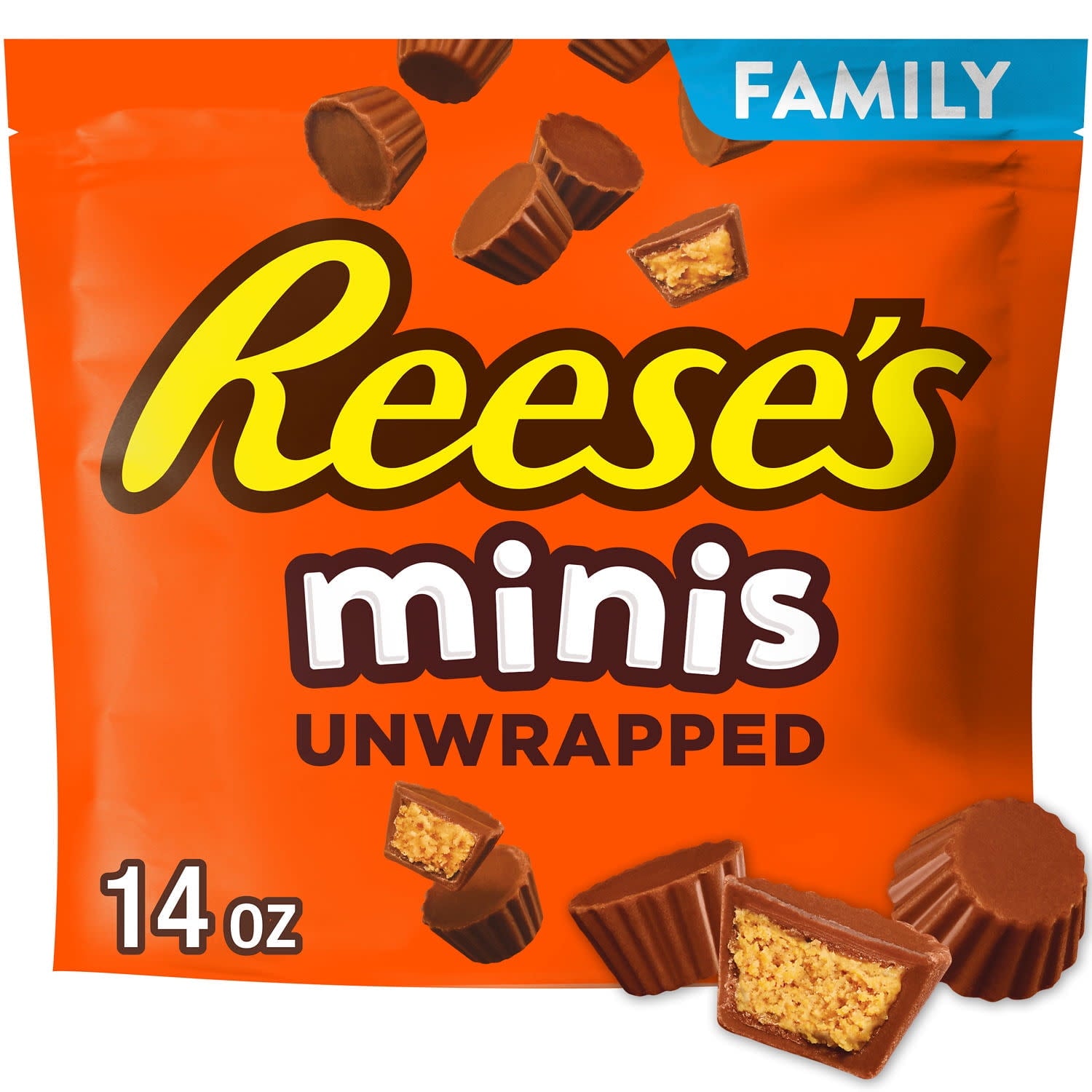 Reese's Minis Unwrapped Chocolate Peanut Butter Creme Cups Candy, Fami