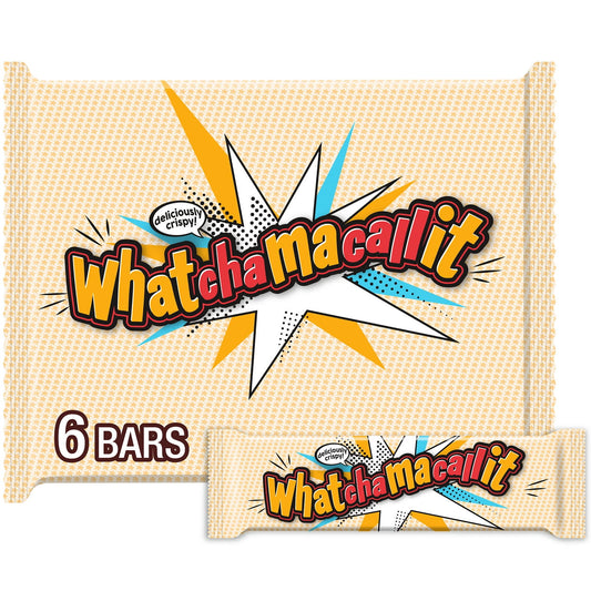 Whatchamacallit Chocolate, Caramel and Peanut Flavored Crisps Candy, Bars 1.6 oz, 6 Count
