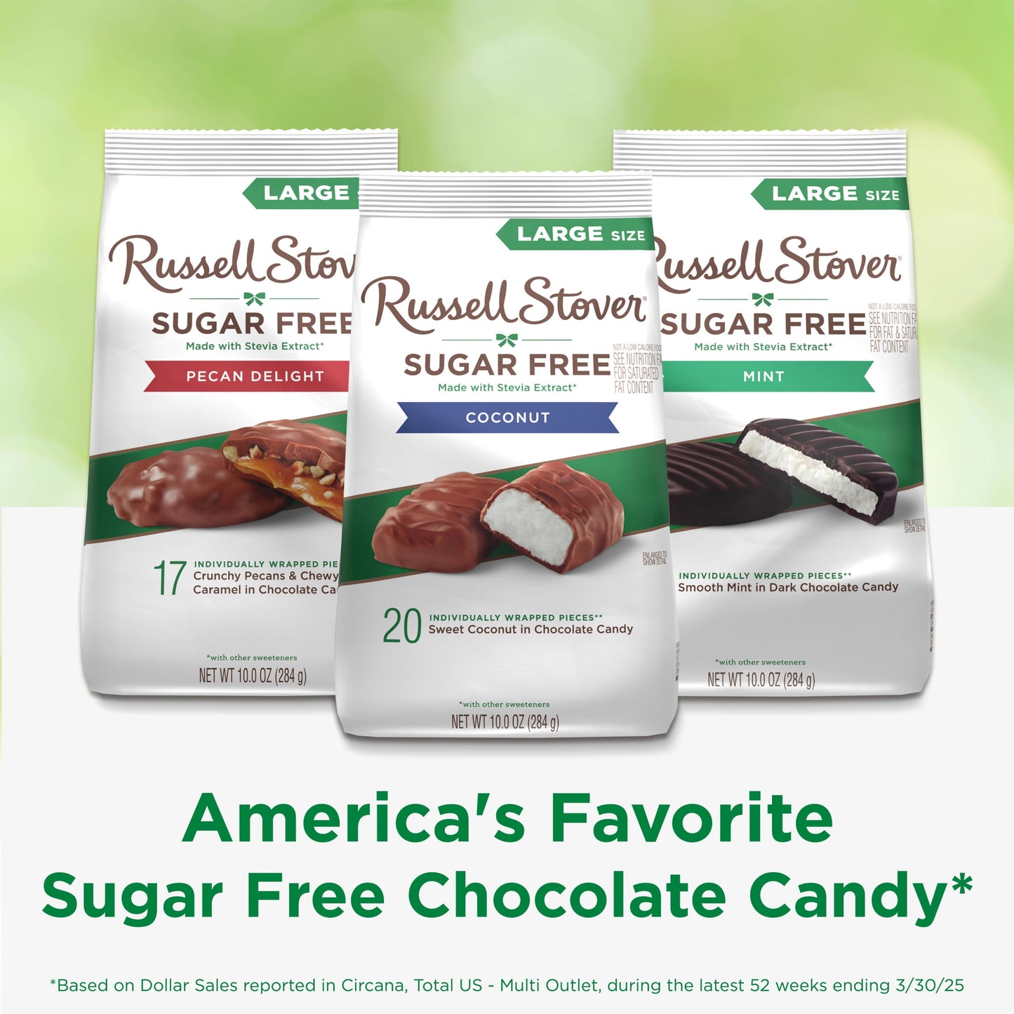 RUSSELL STOVER Sugar Free Coconut in Chocolate Candy, 10 oz. bag