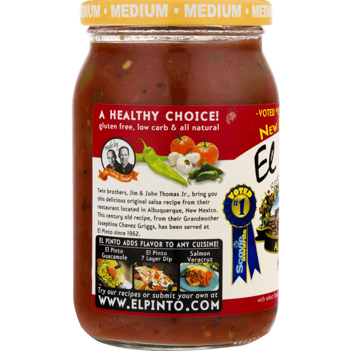 El Pinto Medium Salsa, 16 ozEl Pinto Medium Salsa  Authentic New Mexico Flavor, 16 oz Jar