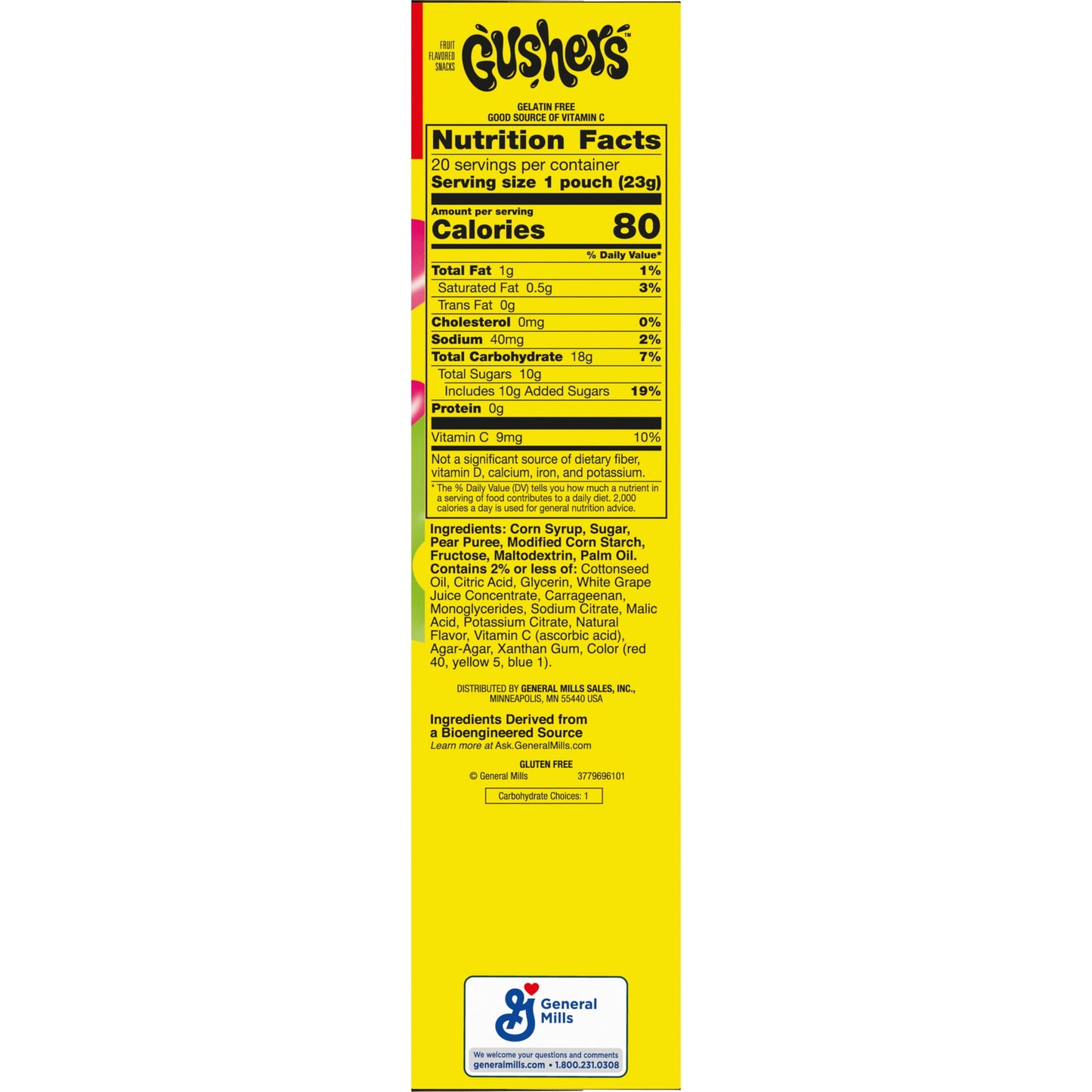 Gushers Fruit Flavored Snacks, Halloween, Watermelon and Sour Apple Flavor, 20 Count, 16 oz
