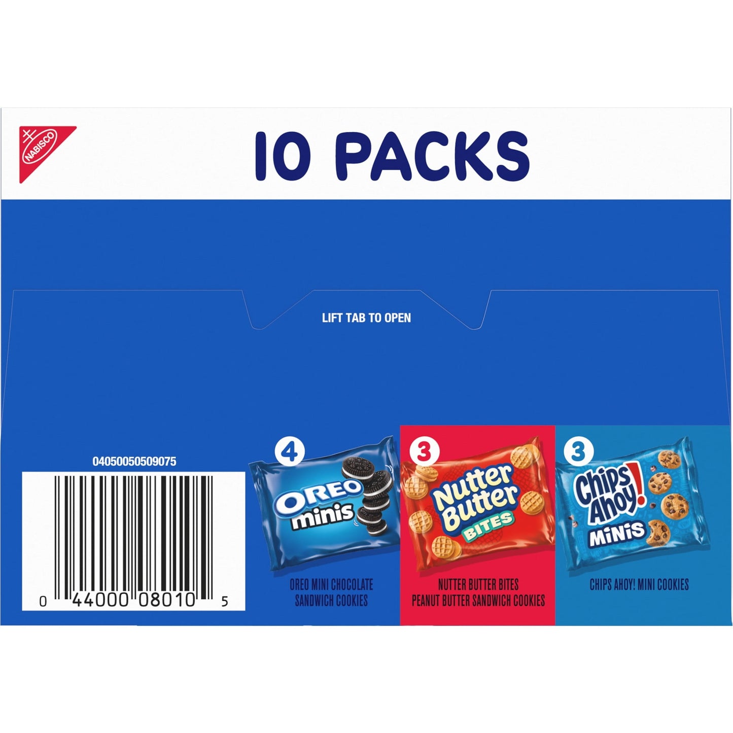 Nabisco Cookies Variety Pack, OREO Minis, Nutter Butter Bites, & CHIPS AHOY! Minis,10 Snack Packs