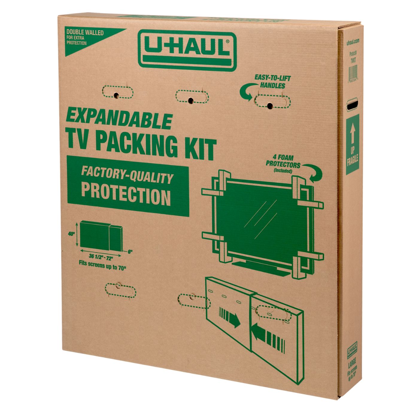 Heavy-Duty Expandable TV Moving Box - Extra-Large (Up to 86")