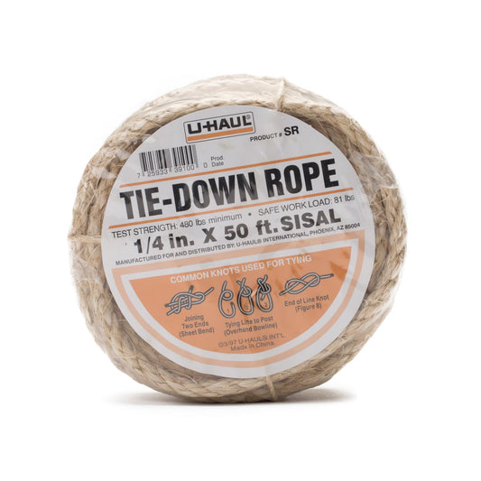 Sisal Tie-Down Rope – 50 ft (81-lb Workload) | Pack of 2