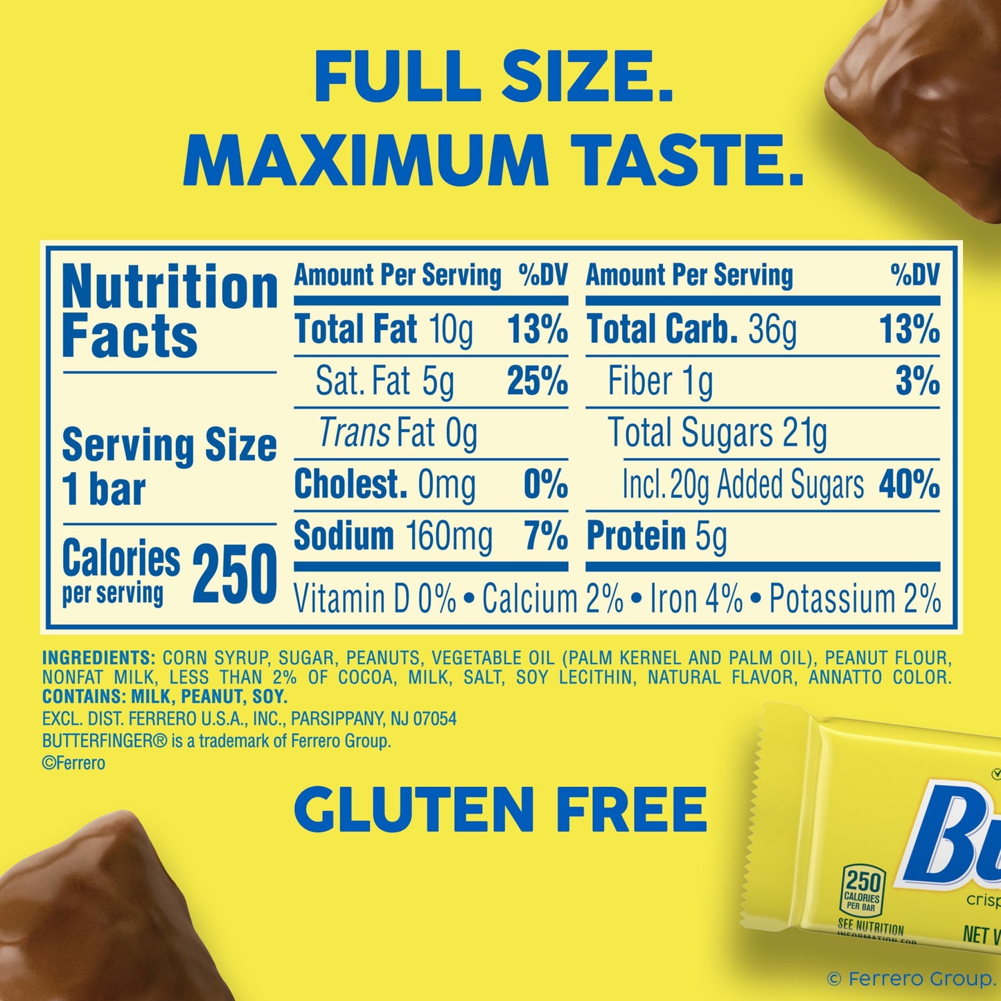 Butterfinger Full Size Candy Bar, 6 Count, 1.9 oz