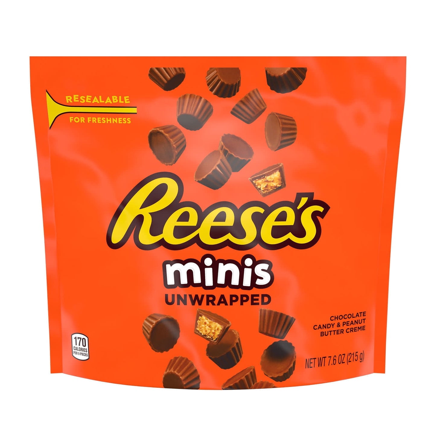 Reese's Minis Milk Chocolate Unwrapped Peanut Butter Cups Candy, Bag 7