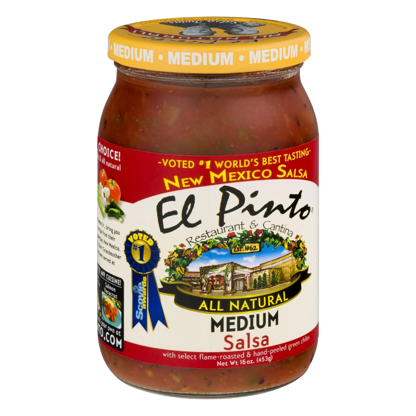 El Pinto Medium Salsa, 16 ozEl Pinto Medium Salsa  Authentic New Mexico Flavor, 16 oz Jar